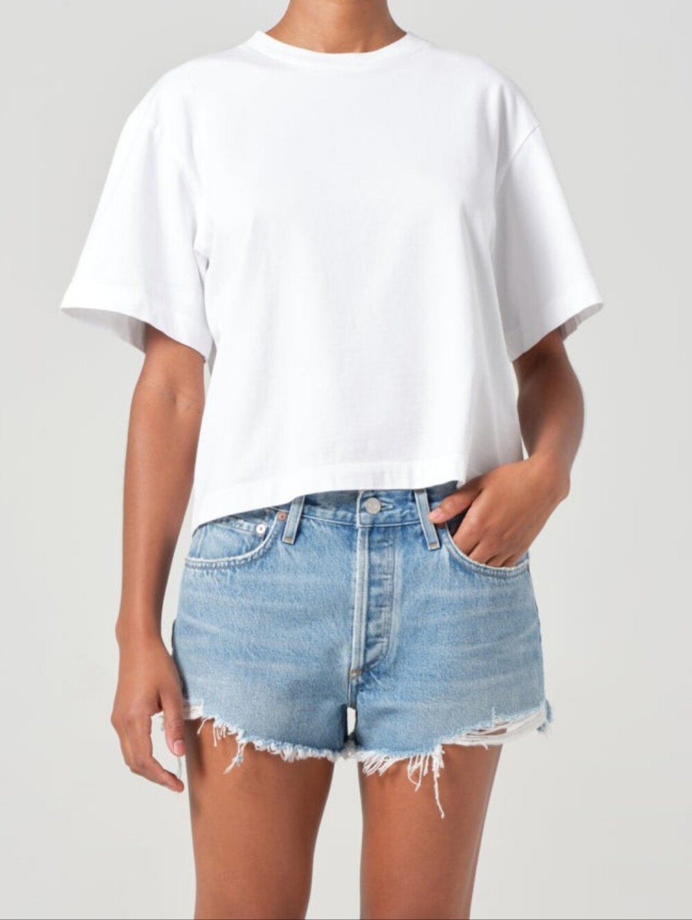 Agolde Parker Cut Off Denim Shorts Women’s 28 Raw Hem Light Wash Jean Cutoffs